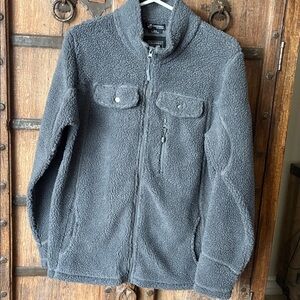 Men's Fleece Zip-up Sweater - Gray Color